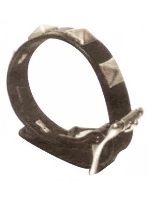 Cock Ring with Buckle - Pyramid Studded
